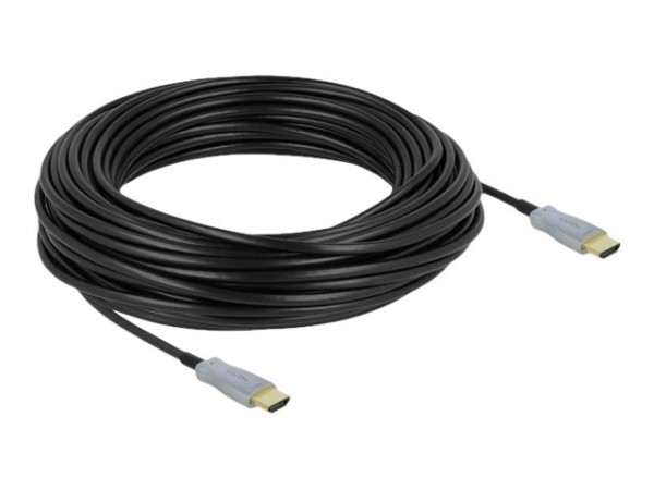 Delock HDMI-Kabel - HDMI männlich zu HDMI männlich - 25 m - Glasfaser - Schwarz...