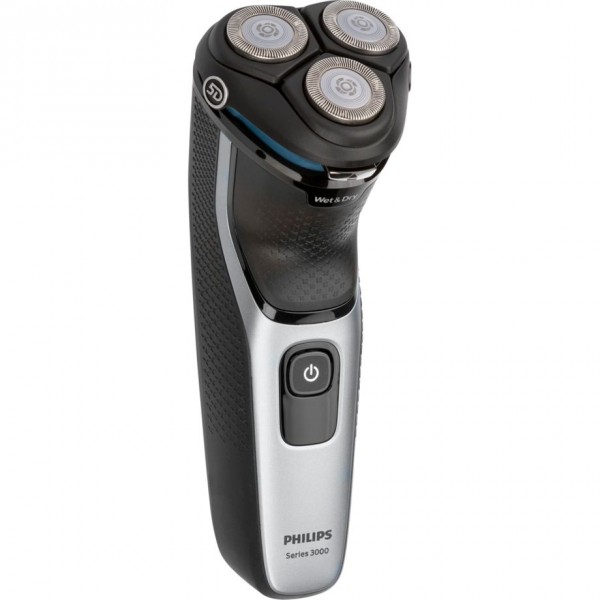 Philips Shaver 3000 Series S3143/00 Rasoio elettrico Wet & Dry - Rotazione - Nero - Argento - SkinIQ
