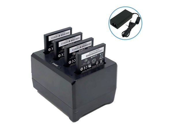 Unitech EA660 4-slot battery charger with power adapter. xNot included but optional