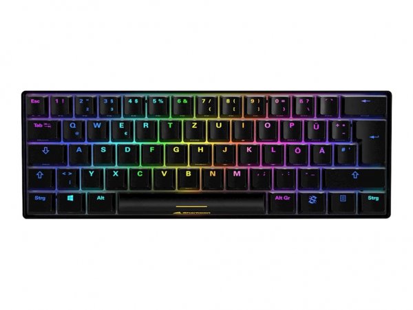 Sharkoon SKILLER SGK50 S4 - Cablato - USB - Interruttore a chiave meccanica - QWERTZ - LED - Nero