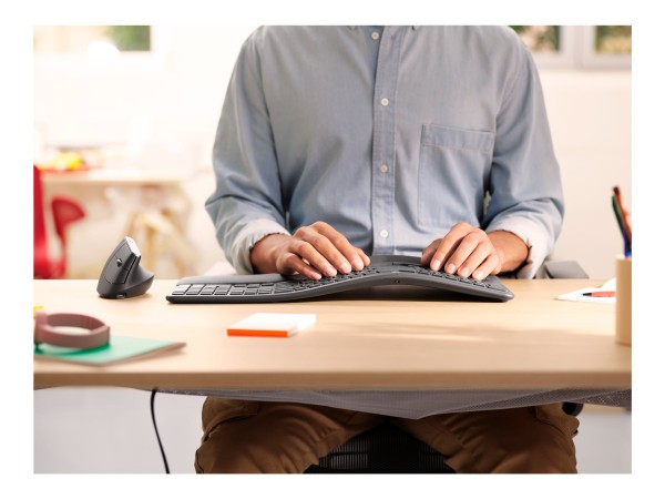 Logitech ERGO K860 - Full-size (100%) - Wireless - RF senza fili + Bluetooth - Interruttore a chiave