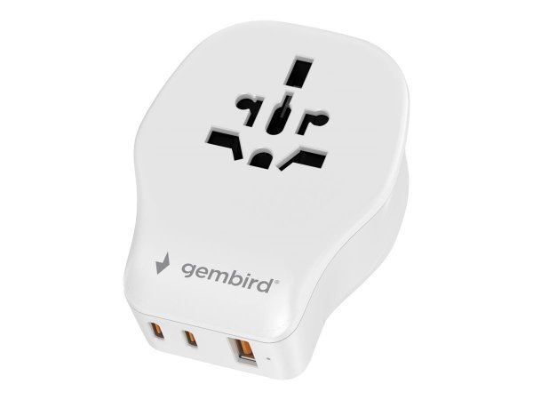 Gembird TPA-1A2C20-02-W Universal travel power adapter 20 W white