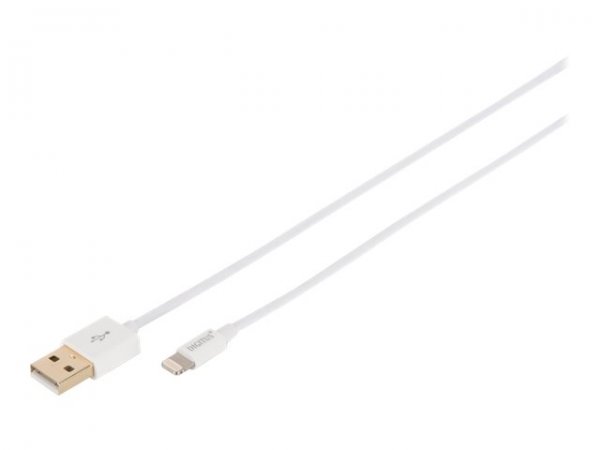 DIGITUS Cavo dati/ricarica da Lightning a USB A - certificato MFI - 1 m - Lightning - USB A - Bianco