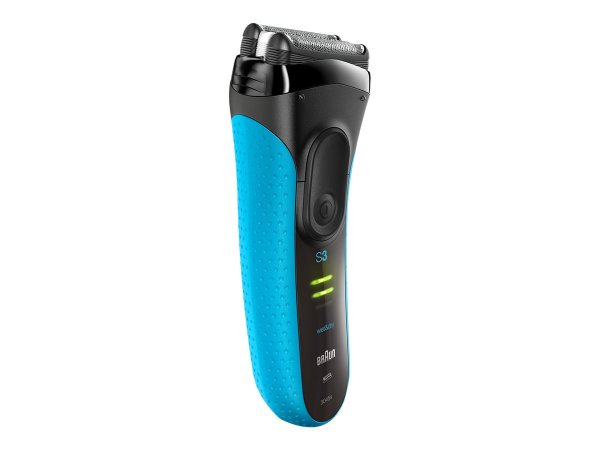 Braun Series 3 ProSkin 3045s - Rasoio - Nero - Blu - 2 SensoFoil - 1 Middle Trimmer - LED - Batteria