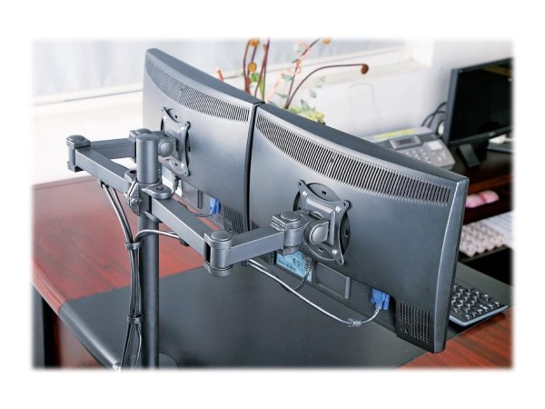 Techly Schreibtischhalterung f. 2LCD 13"-27" Klemme waagere.
