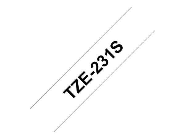 Brother TZe231S - Schwarz auf Weiß - Rolle 1.2 cm x 4 m 1 n laminiertes - Originale - Nastro