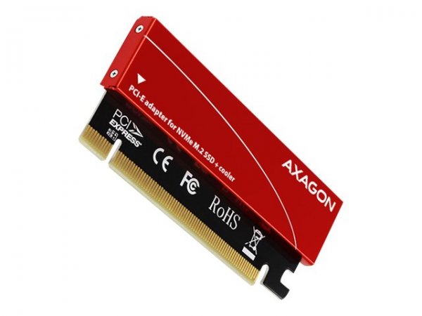 AXAGON PCEM2-S - PCIe - M.2 - A basso profilo - PCIe 4.0 - Nero - Rosso - PC