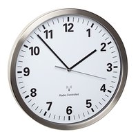 TFA 60.3523.02 - Parete - Quartz clock - Rotondo - Argento - Bianco - Stainless steel - Vetro
