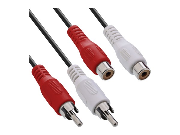InLine Cavo Audio 2x RCA maschio / femmina - 20m - prolunga