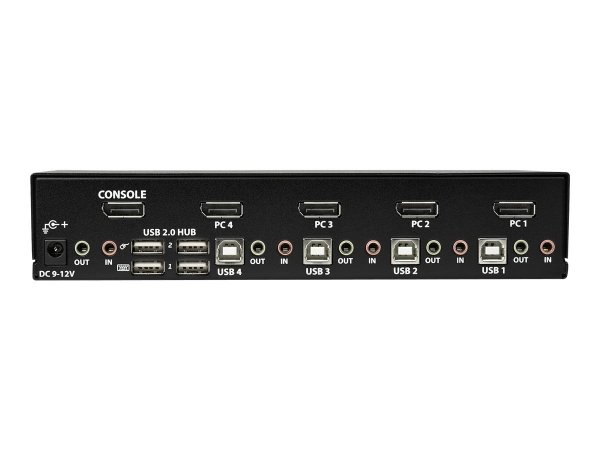 StarTech.com Switch KVM DisplayPort a 4 porte - 4K 60Hz - Schermo singolo - Switch KVM USB UHD DP 1.