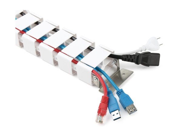 InLine Canalina flessibile per tavoli regolabili in altezza - 4 camere - bianco
