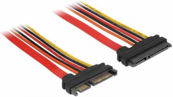 Delock 84917 - 0,1 m - SATA III - SATA 22-pin - SATA 22-pin - Maschio/Femmina - Arancione - Rosso -