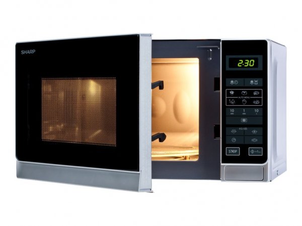 Sharp Home Appliances R-242INW - Superficie piana - Solo microonde - 20 L - 800 W - Display incorpor