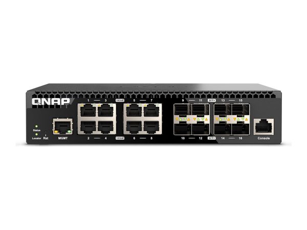 QNAP Switch QSW-M3216R-8S8T - Interruttore - Vetroresina (lwl)