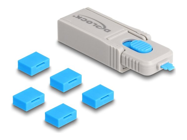 Delock USB Port Blocker Set für Typ-A Buchse 5 Stück+ Verschlusswerkzeug - Cavo/adattatore