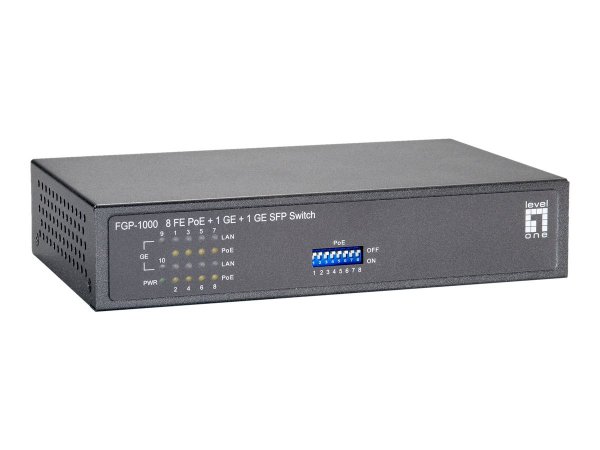LevelOne FGP-1000W90 - Fast Ethernet (10/100) - Full duplex - Supporto Power over Ethernet (PoE)