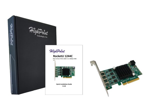 HighPoint RocketU 1244C - USB-Adapter - PCIe 3.0 x8 Low-Profile - Scheda di interfaccia - PCI