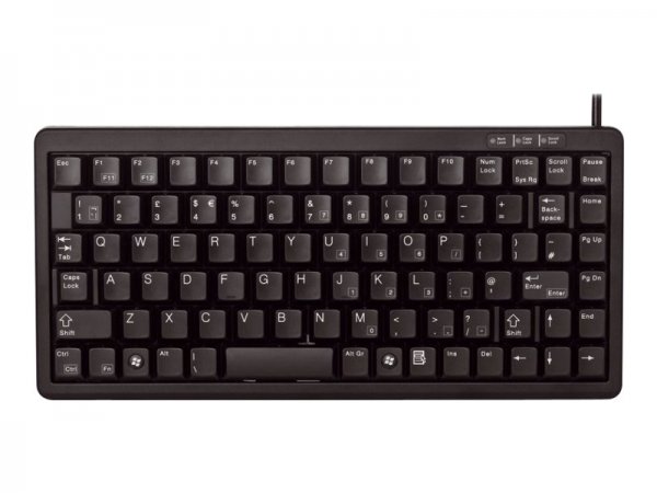 Cherry Slim Line COMPACT-KEYBOARD G84-4100 - Tastiera - Laser - 86 tasti AZERTY - Nero
