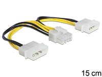 Delock 83410 - 0,15 m - EPS (8-pin) - Molex (3-pin) - Maschio - Maschio - Nero - Giallo