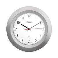 Mebus 19448 - Parete - Digital clock - Rotondo - Argento - Bianco - Plastica - Moderno
