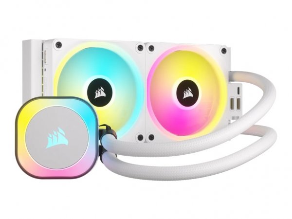 Corsair H100I - Raffreddatore ibrido - 12 cm - 480 Giri/min - 2400 Giri/min - 63,1 pdc/min - Bianco