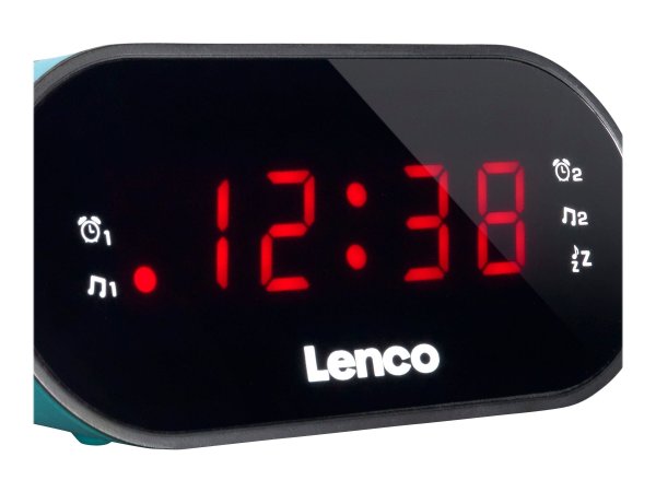 Lenco CR-07 - Orologio - FM - PLL - LED - Nero - Blu - 3 V - CA/Batteria