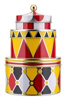 Alessi MW31S3 Stapelbare Aufbewahrungsbox aus Weissblech mit Dekor 3 tlg