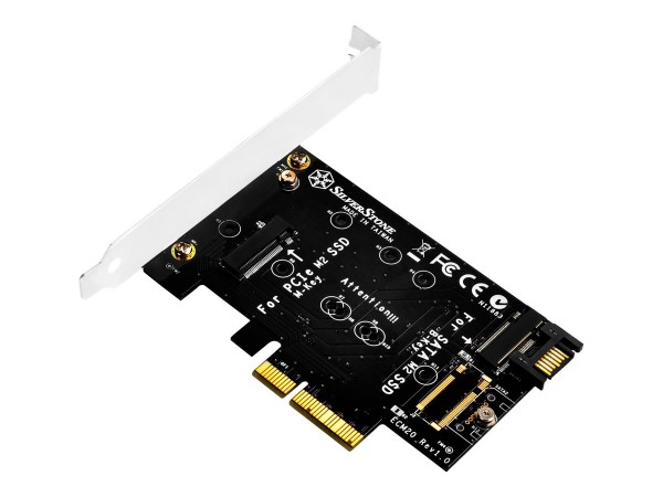 SilverStone ECM20 - M.2 - PCIe - SATA - Nero
