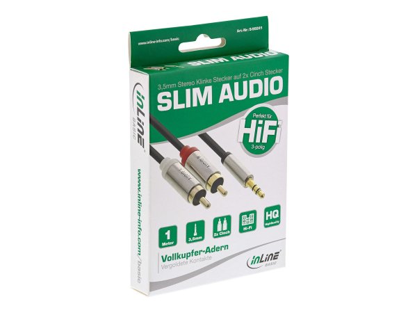 InLine Basic Cavo Audio Toslink maschio / maschio - Slim - 1m - nero