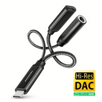 AXAGON ADA-HCPD USB-C zu Klinkenstecker und USB-C Hi-Res DAC 384kHz/32bit 60 W PD - Adattatore - Aud