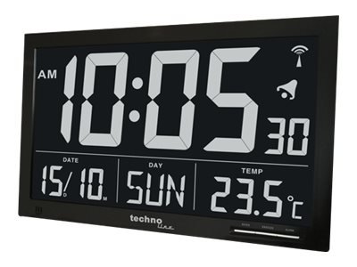 Proficell Technoline WS8007 - Sveglia digitale - Nero - LCD - Stilo AA - 368 mm - 228 mm