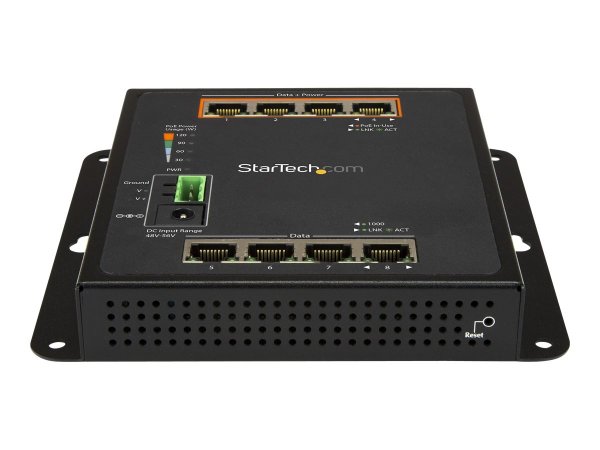 StarTech.com Switch industriale a 8 porte Gigabit PoE - 4 x PoE+ 30W - Power Over Ethernet - Switch