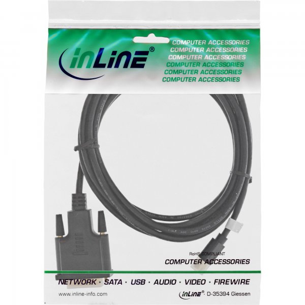 InLine Cavo Mini DisplayPort M a DVI-D 24+1 M - 1,5m - FullHD - dorato - nero