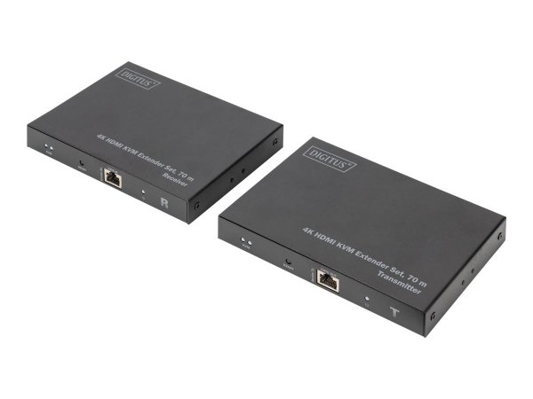 DIGITUS Set extender 4K HDMI KVM - 70 m - Trasmettitore e ricevitore - 70 m - Cat6 - Cat7 - Cat8 - N