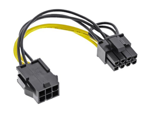 InLine Cavo di alimentazione int. da 6 pin PCIe M a 8 (6+2) pin PCIe F - 0,10m