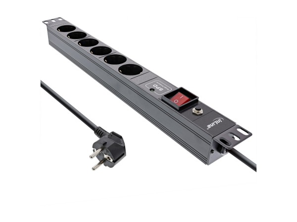 InLine Multipresa 19" 6 vie - prot.da sovratensione e sovraccarico - interruttore