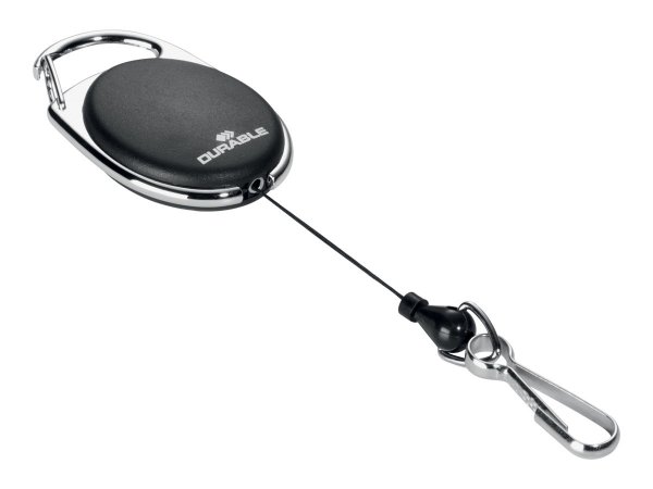 Durable Ausweishalter Jojo Style mit Federhaken - schwarz