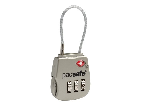 Pacsafe 10250705 Vorhängeschloss 3.3 mm Silber Zahlenschloss
