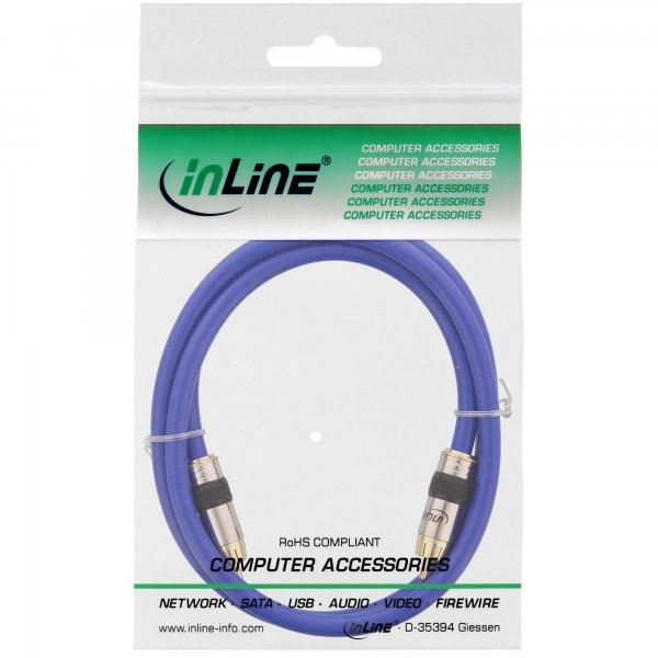 InLine Cavo Audio Digital & Video 1x RCA M-M - 2m - dorato - PREMIUM
