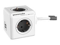 Allocacoc 1406GY/DEEUPC - 1,5 m - Tipo F - Grigio - Bianco - 4 presa(e) AC