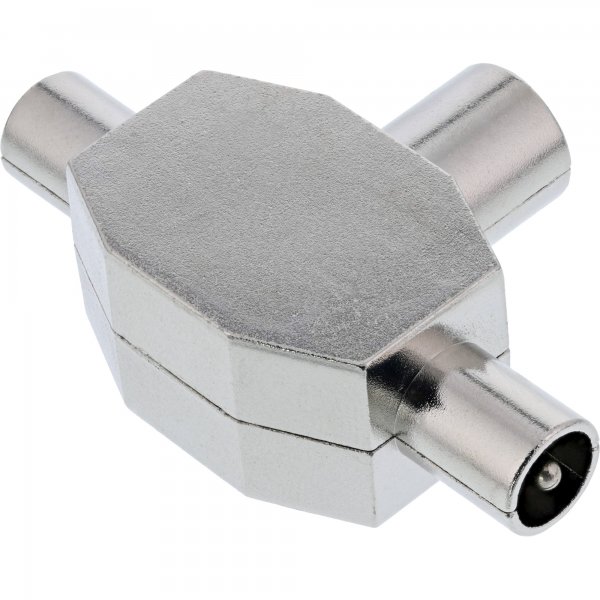 InLine Distributore a T antenna TV - da 1x presa coassiale a 2x spina coassiale