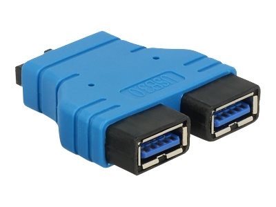 Delock USB3.0/2xUSB3.0 - USB 3.0 - 2 x USB 3.0-A - Nero - Blu
