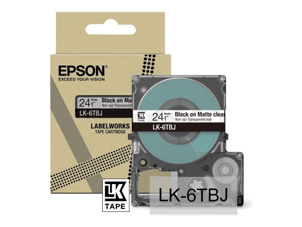 Epson Schriftband LK LK-6TBJ C53S672067 24 mm schwarz auf transparent 1 St.