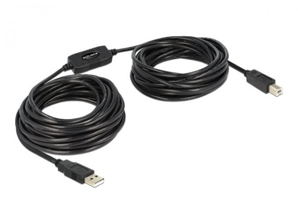 Delock 11m - USB2.0-A - USB2.0-B - 11 m - USB A - USB B - USB 2.0 - Maschio/Maschio - Nero