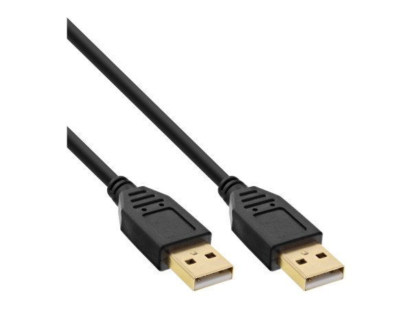 InLine Cavo USB 2.0 A maschio / A maschio - nero - dorato - 2m