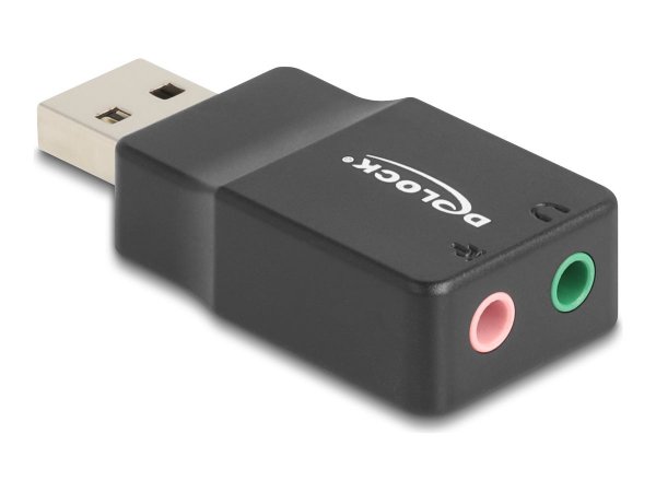 Delock Externe USB Soundkarte mit USB-A Stecker auf 2 x Klinkenbuchse Plug & Play - Adattatore - Aud