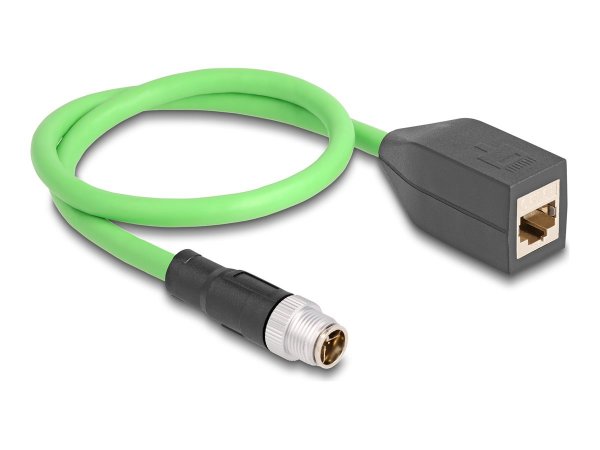 Delock M12 Kabel X-kodiert Stecker zu RJ45 Buchse PUR TPU - Cavo - Rete