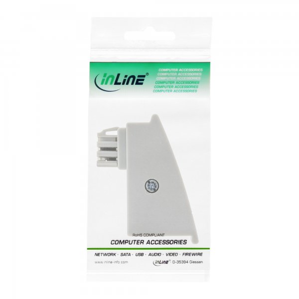 InLine Adattatore TAE-F - da Spina TAE-F a Presa RJ45 - 8P2C - Fritzbox - Grigio