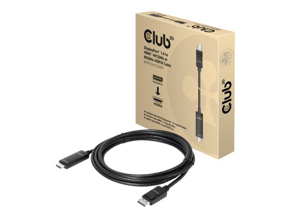 Club 3D CAC-1087 - 3 m - DisplayPort - HDMI - Maschio - Maschio - Dritto