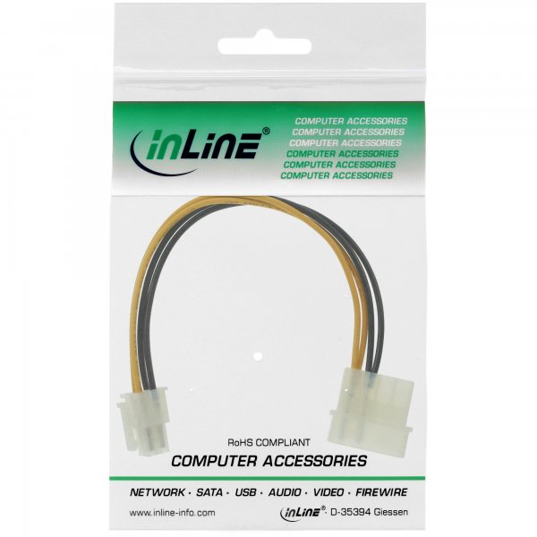 InLine Cavo di alimentazione int. da 4pin 12V F a 4 pin5,25" M - 0,20m